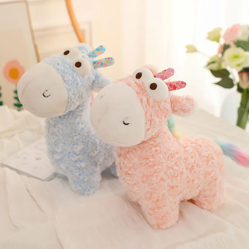 

New 1pc 25-65cm Cute Giraffe Plush Throw Pillow Large Rainbow Deer Doll Toy Stuffed Soft Animal Plushie Girls Baby Kawaii Gift