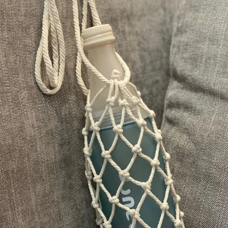 Hanrted Crossbody Milk Tea Cup Holder Pure Wool Water Bottle Cover Universal for Men And Women Net ket Cup Sve