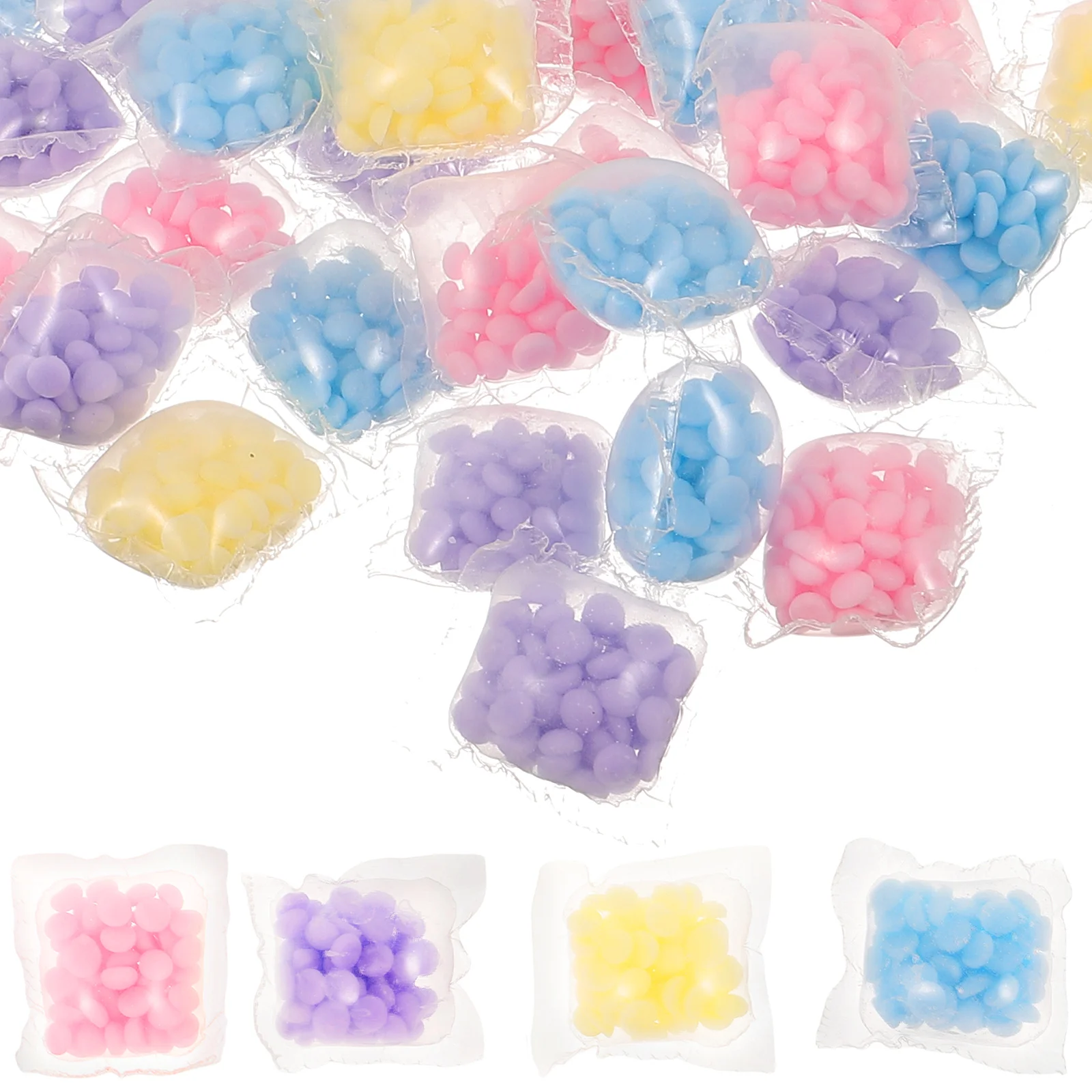 Artibetter Laundry Scent Booster Beads - 50Pcs Mixed Color In-Wash Fragrance & Fabric Softener for Washer