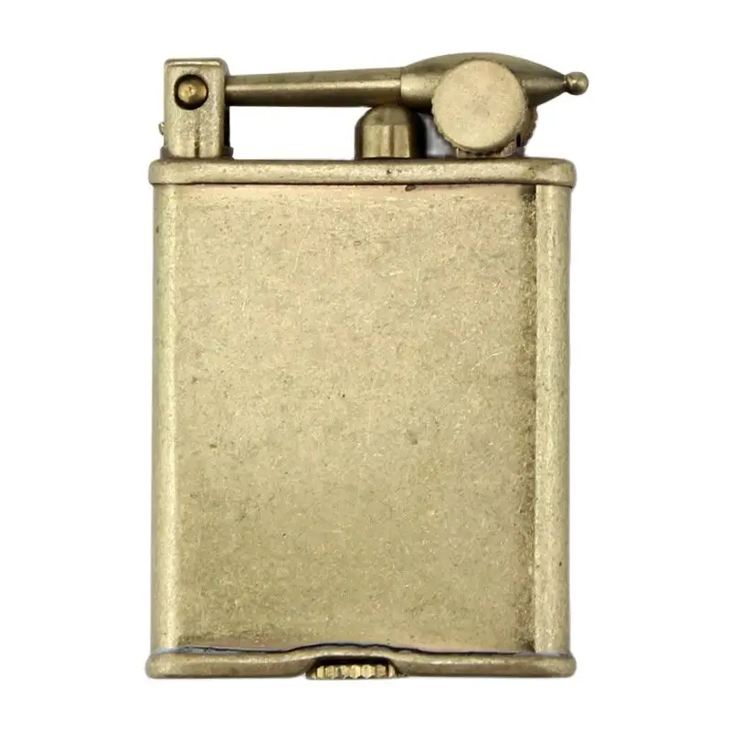 Vintage Gadget Sottile Ottone Benzina Cherosene Accendino Sigaretta Da Uomo Briquet