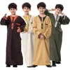 Muslim Boys' Crew Neck Patchwork Thobe Arab Long Sleeves Male Robe