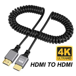 Ultra HD Flexible Spiral HDMI Extension Cable - Adjustable Length, Male to Male Plugs - 0.5 - 2.4M (HDMI TO HDMI)