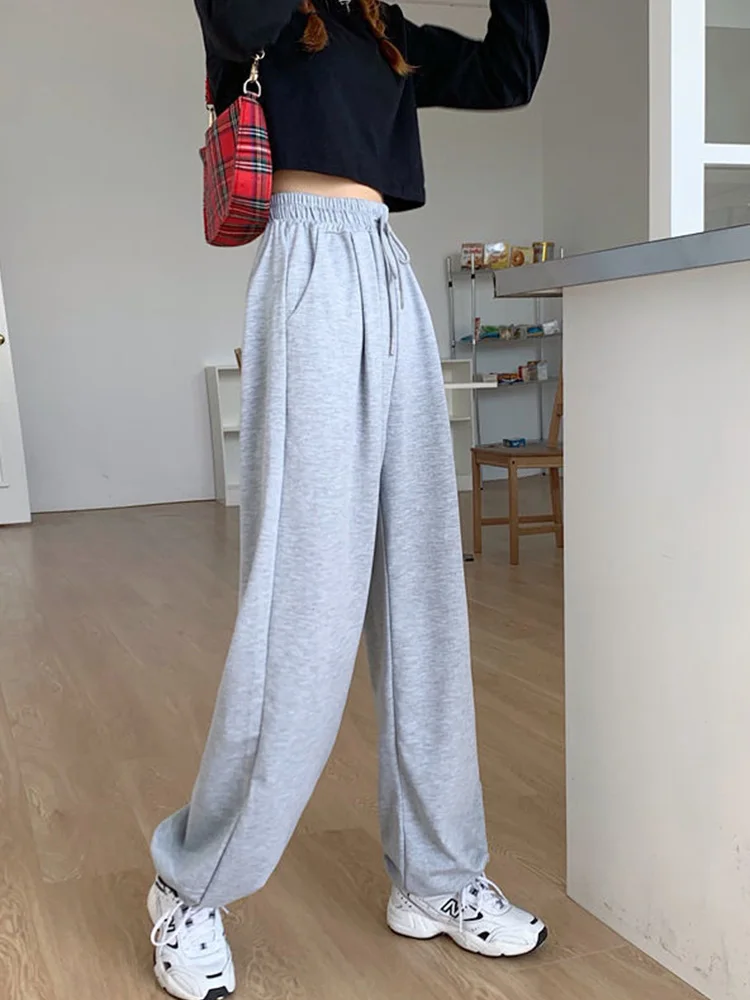Gray Sweatpants for Women Autumn New Baggy Fashion Sports Pants Balck  Trousers Female Joggers Streetwear