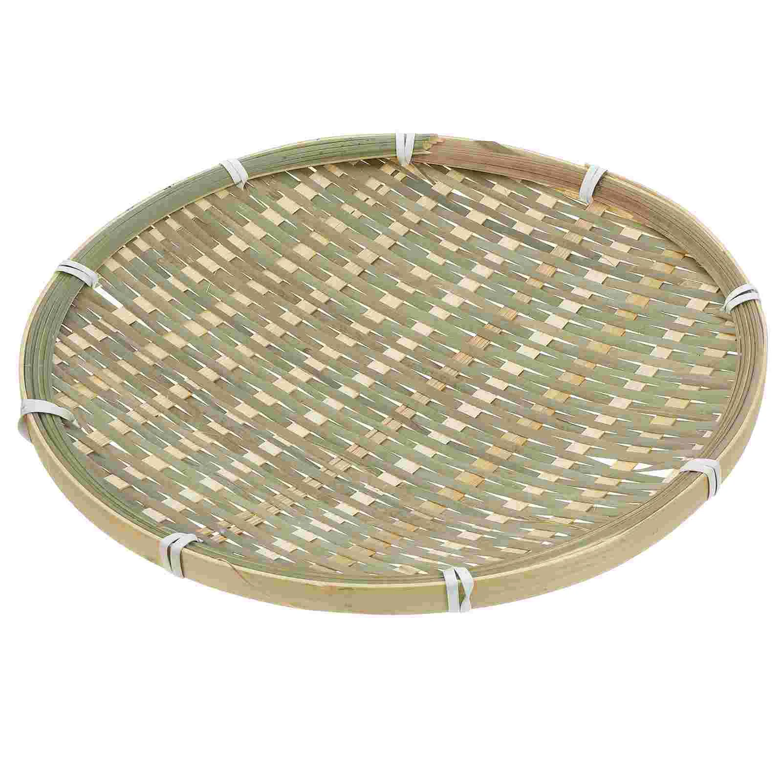 Bamboo Storage Basket Bread Woven Tray Decorative Food Serving Multipurpose Trays fruit basket vegetable basket food basket supermarket display basket bread basket egg blue imitation rattan basket rattan basket