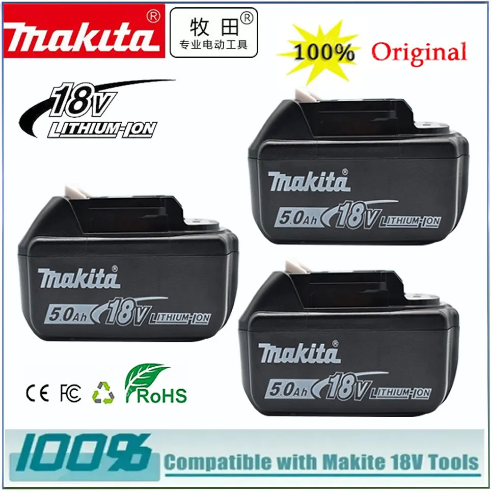 

Makita Original 18V 6Ah 5Ah 4Ah 3Ah Li-Ion Rechargeable Battery 18v drill Replacement Batteries BL1830 BL1840 BL1850 BL1860B