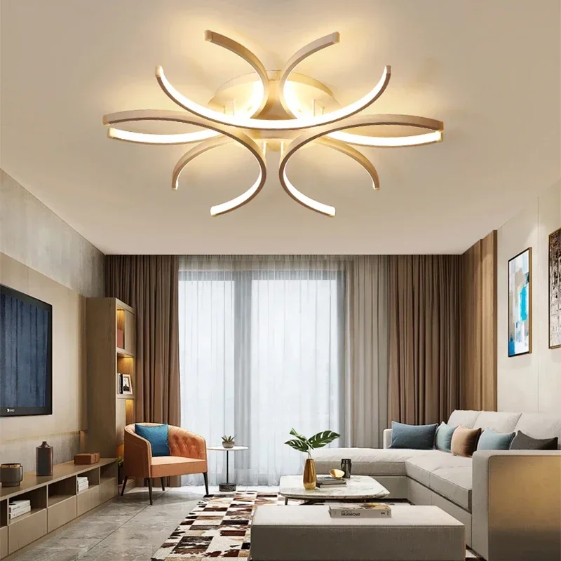 

Modern Led Ceiling Lamps Chandeliers For Living Room Bedroom Kitchen Study Room White Remote Control Dimming Lights Fixtures