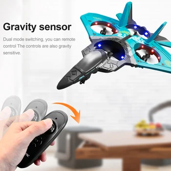 V17 Drone Trick 4 Rotor RC Glider Aircraft EPP Mini Drone LED 2.4G Gravity Sensor Remote Control Helicopter Outdoor Plane Toys 1
