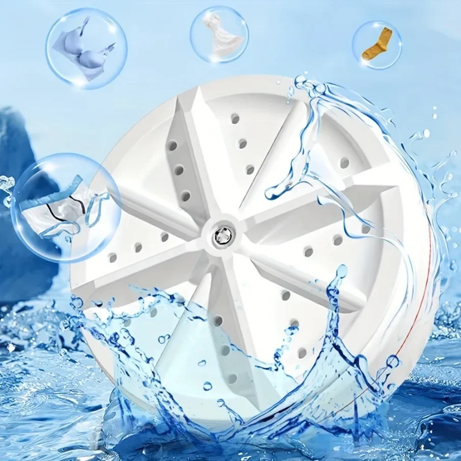 Mini washing machine suitable for socks underwear compact ultrasonic turbine washing machine travel and home laundry equipment