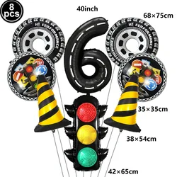 Racing Party Traffic Light Balloons - Aluminum Film Decorations - As shown (Green)