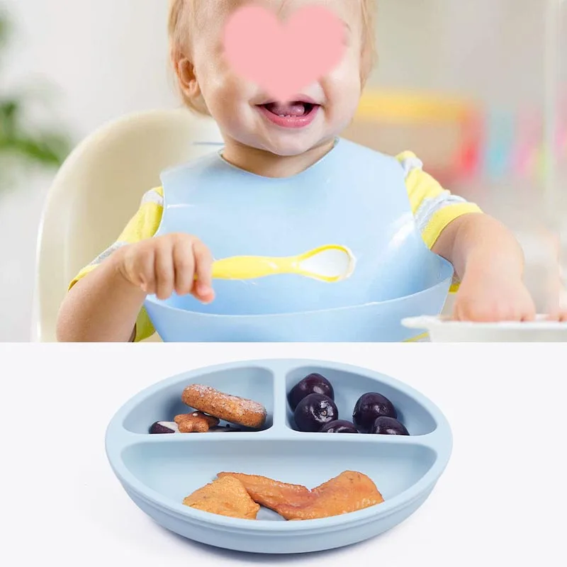 8Pcs Silicone Tableware Set Personalized Name Logo Baby Feeding Set Spoon Fork Suction Cup Bowl Silicone Dinner Plate For Kids 5