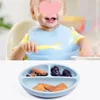 8Pcs Silicone Tableware Set Personalized Name Logo Baby Feeding Set Spoon Fork Suction Cup Bowl Silicone Dinner Plate For Kids 5
