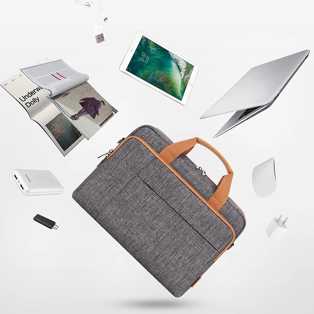 Polegada Bolsa para Portátil Maleta de Negócios à Prova de Água Caderno Mensageiro Bolsa de Ombro Preto Rosa Turquesa Cinza Domeso14 15.6 17.3 - Imagem 5