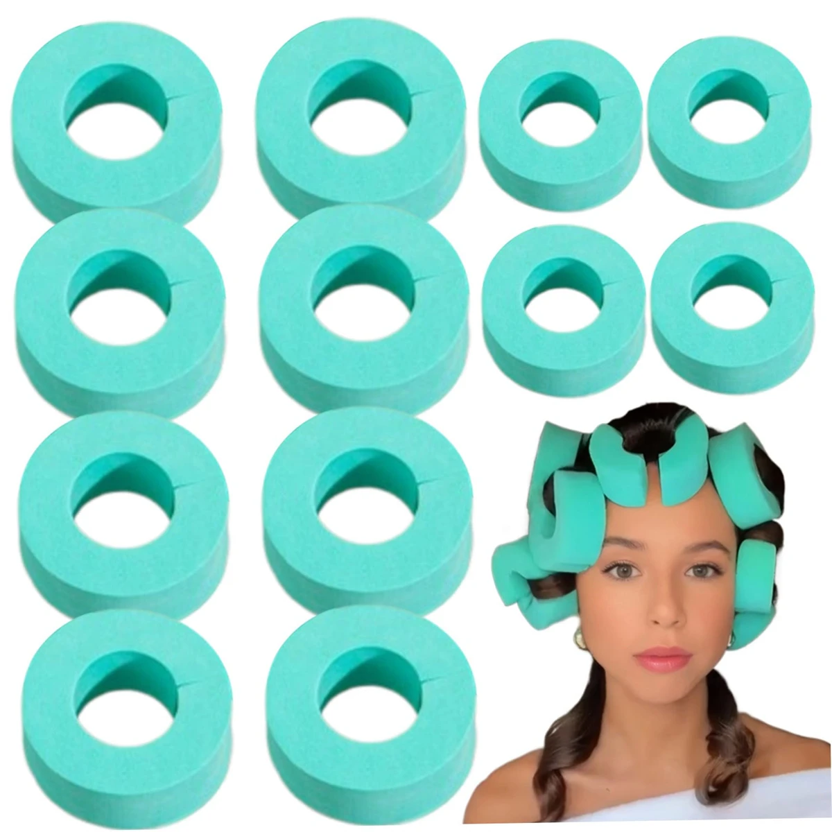12Pcs C Shape Heatless Curlers Hair Rollers for Blowout Look Long Hair Roller DIY Reusable Harmless Tools Women Gift