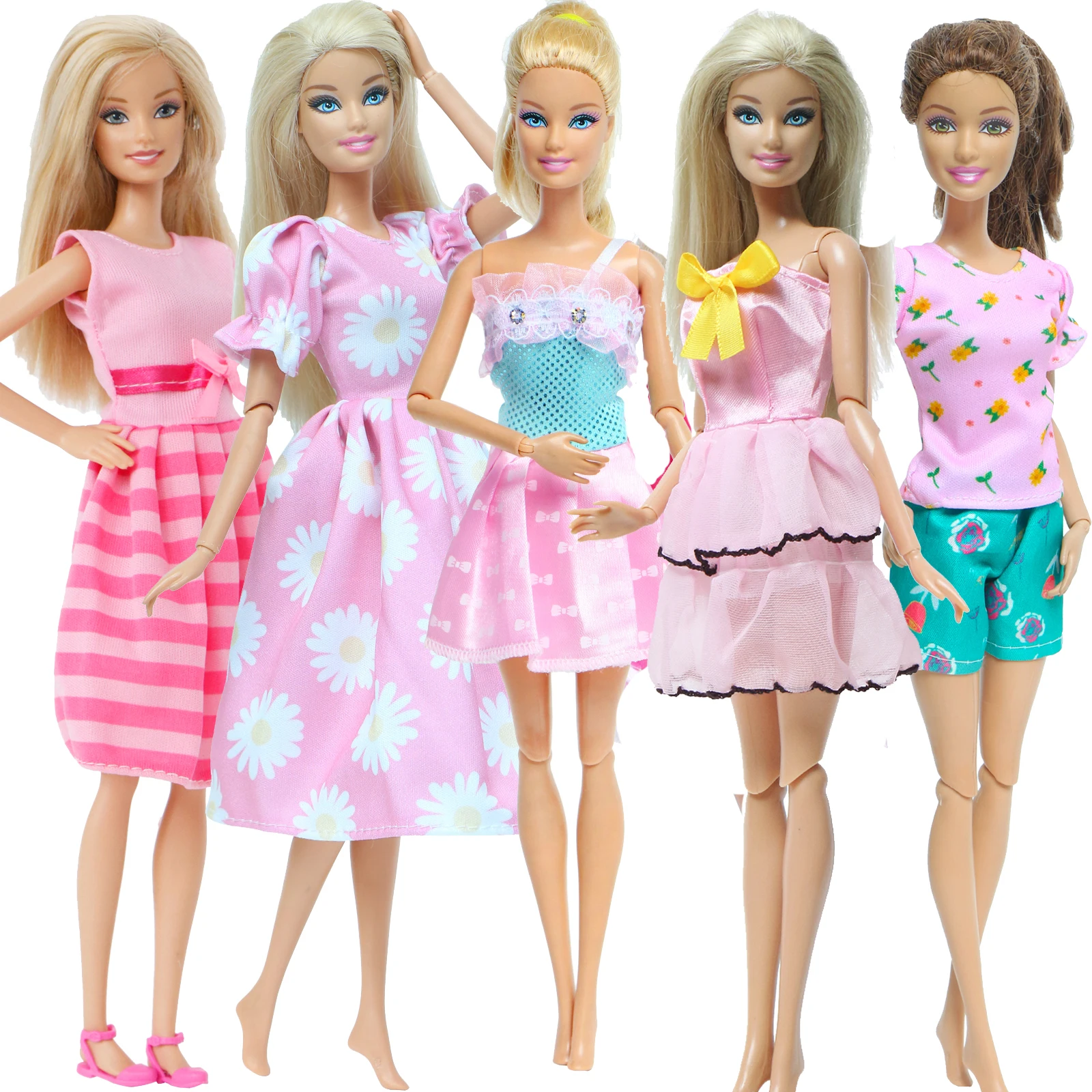 Fashion Mixed Style Outfits Colorful Wedding Party Dress T-shirt Trousers DIY Accessories Clothes For Barbie Doll Baby Toy barbie doll clothes doll clothes accessories doll clothes doll accessories