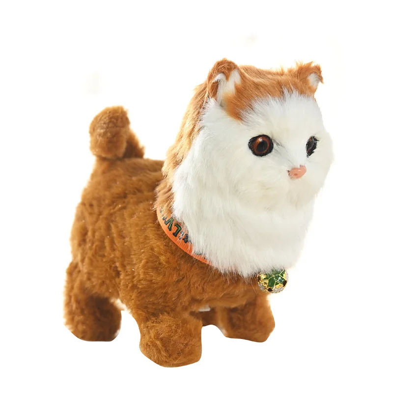 1Pcs Hot Funny Electric Cat Pet Electronic Plush Cat Toy Sing Song Music Animal Walk Bark Kid Toy Festivals Birthday Gift