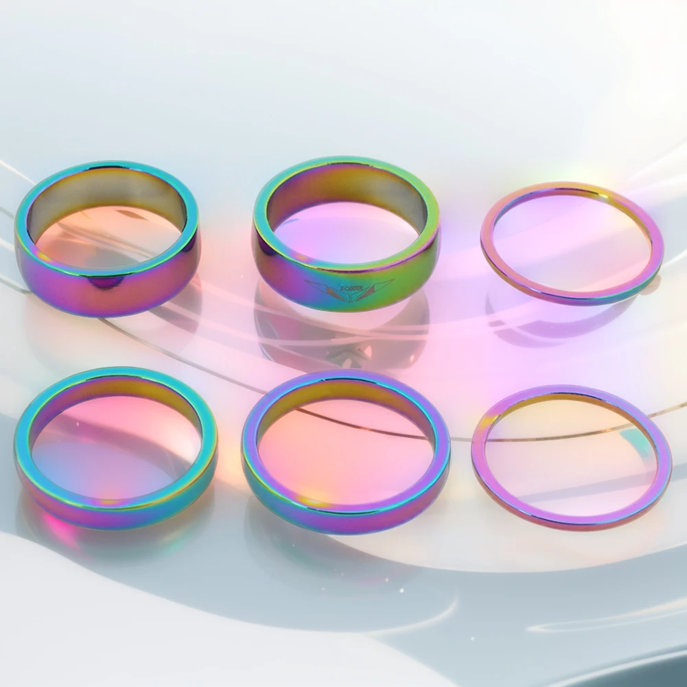 6Pcs Bike Headset Stem Spacers 2/5/10mm Bicycle Headset Spacer Bicycle Washer Spacing Pad Aluminum Alloy for MTB Mountain Bicyle