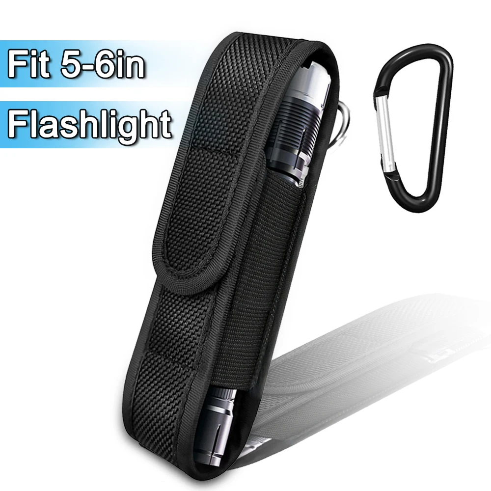 TacticalMolleFlashlightPouchLEDTorchBagBeltHolderLED