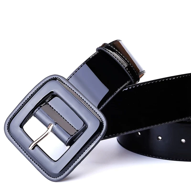 جديد 2024 لون الحلوى النساء أحزمة جلدية واسعة الأسود مشد حزام فستان كبير حزام أحمر فاخر مصمم أحزمة للنساء