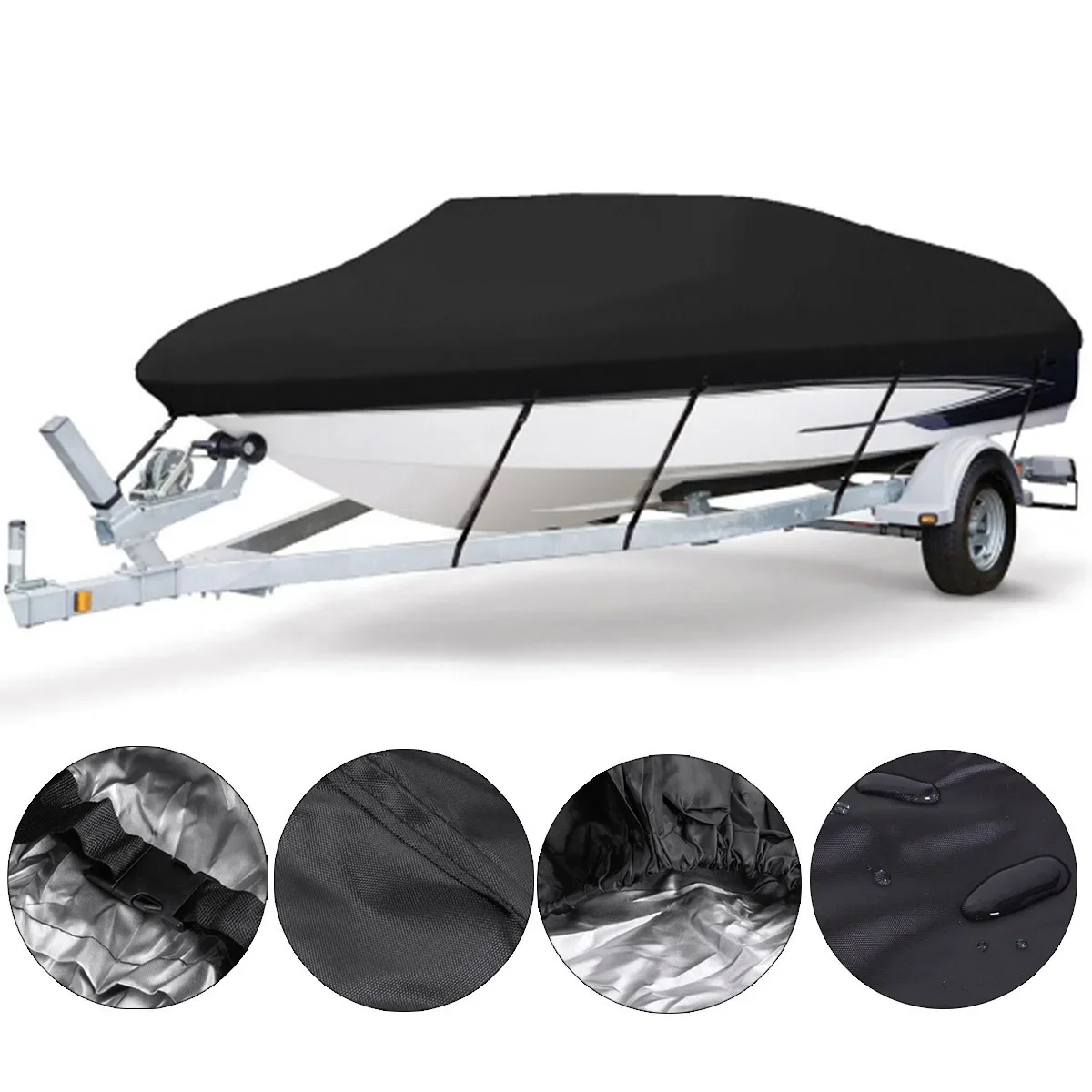 

210D 11-13/14-16/17-19/20-22ft barco Boat Cover Anti-UV Waterproof Heavy Duty Marine Trailerable Canvas Boat Accessories