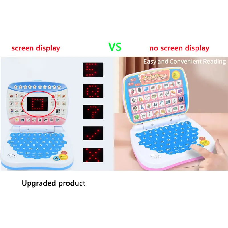 English Learning Small Laptop Toy for Kids 2-3 Years. Boys and Girls Computer for Aphabet ABC.Numbers.Words.Spelling.Maths.Music 6