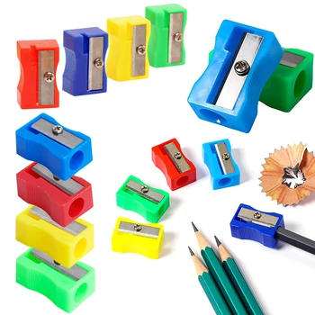 5/10/20PCS Temperamatite Casuale Colore Misto di Plastica Singolo Foro Manuale Temperamatite Utile Cancelleria Studente Bomboniere ZYF