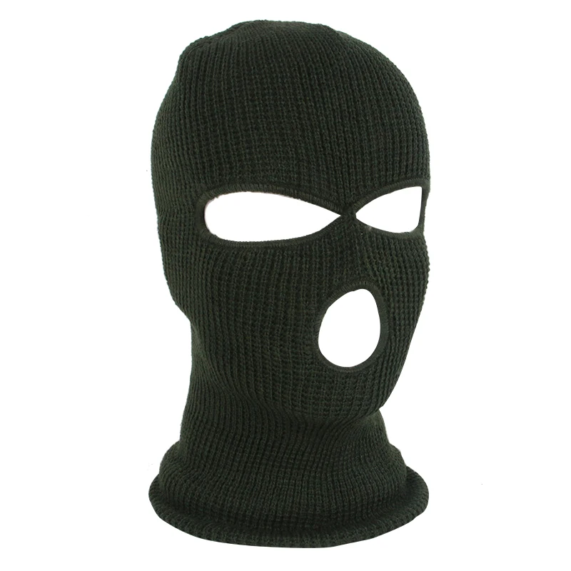 Motorcycle Windproof Full Face Knit Hats Ski Mask Men Warm Wool Balaclava Winter Hats Knitted 3 Holes Ski Mask 5