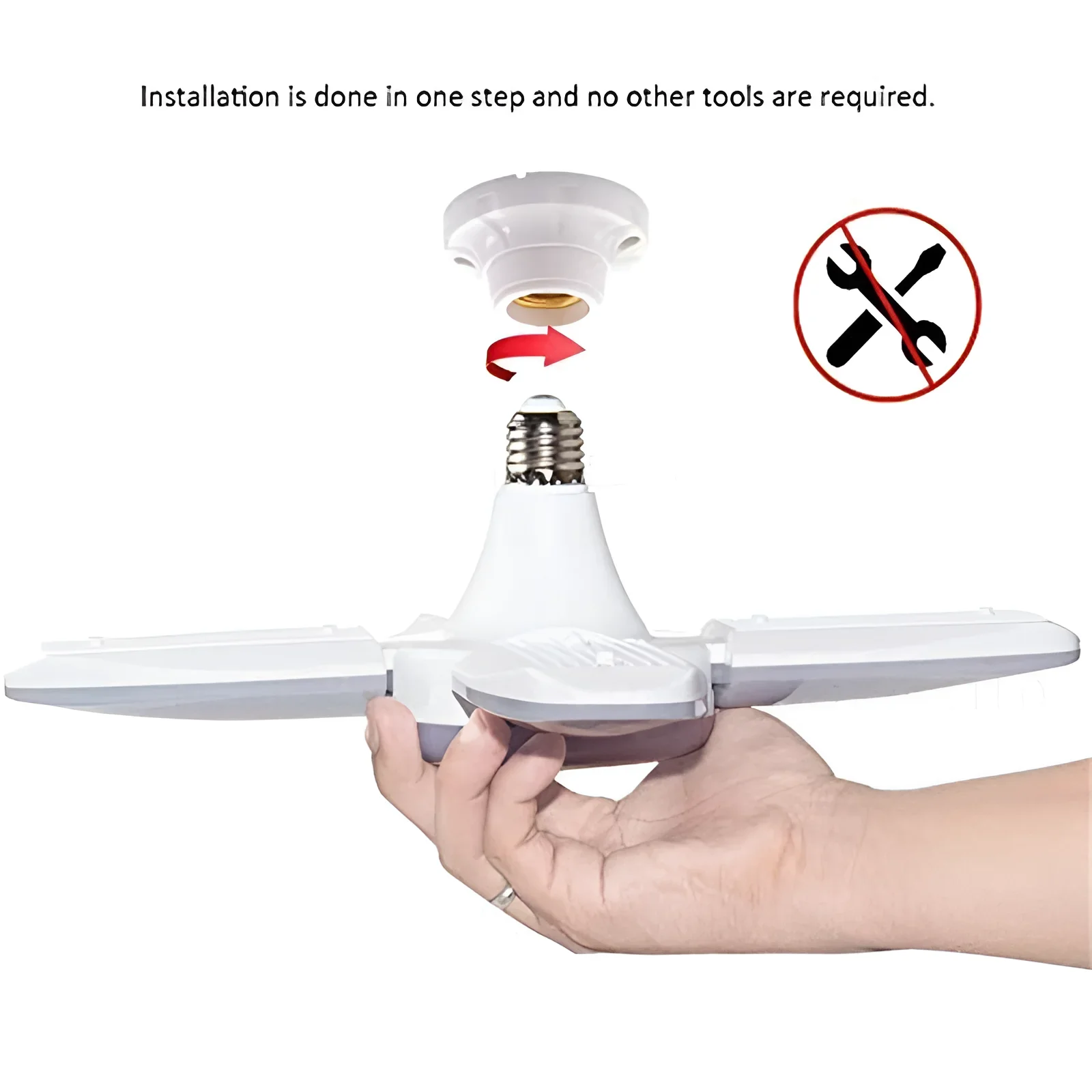 Foldable LED Light E27 85-265V Home Ceiling Light Garage 3/4 Fan Angle Adjustable Cool/Warm White 3000-6500 ceiling light