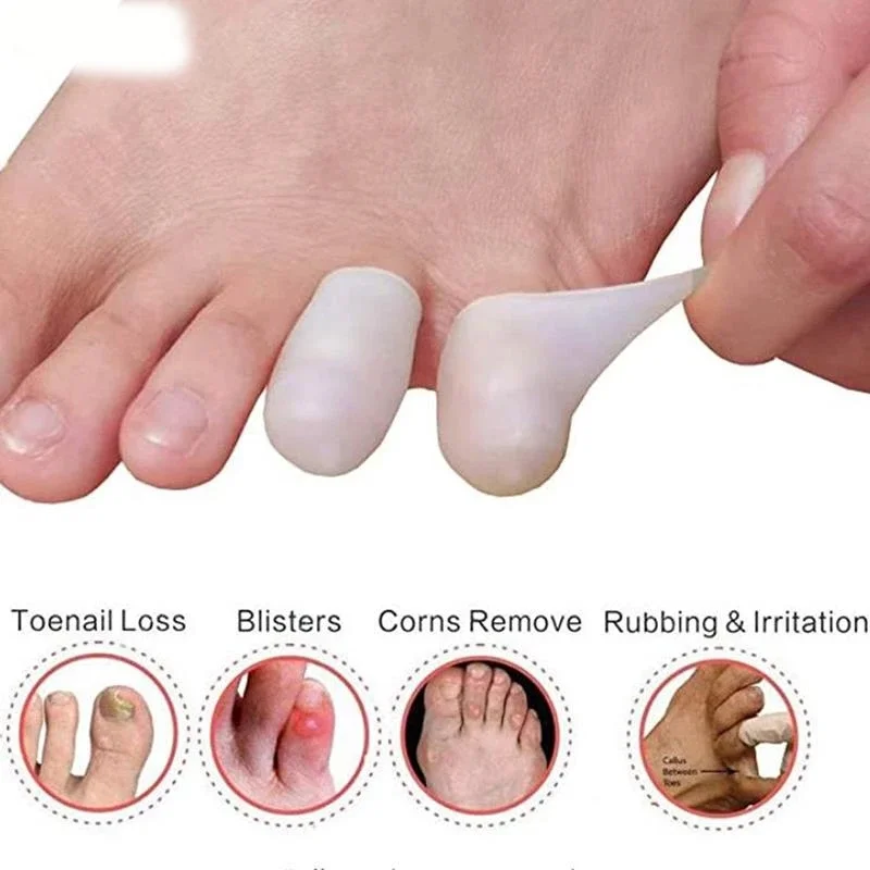 Toe Corrector Toe Protectors Ingrown Toenail Corrector 2Pcs = 1Pair Silicone Corrector Gel Protector Little Toe Tube Corns Blisters Pinkie Bunion Finger Protection Sleeve Foot Care Tool