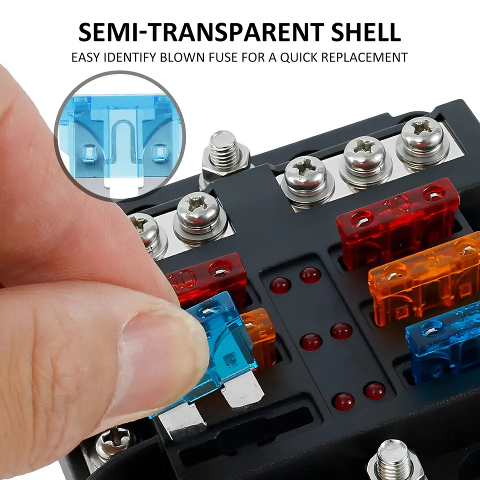 Boîte à Fusibles Voiture/bateau - Protection Contre Surcharge Et Court-circuit - Multi-circuits - Installation Facile
