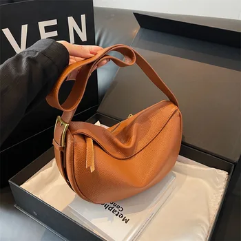 Borsa a tracolla singola da donna alla moda nuova in vera pelle borsa a tracolla casual per pendolarismo realizzata in pelle di vacchetta borsa hobo