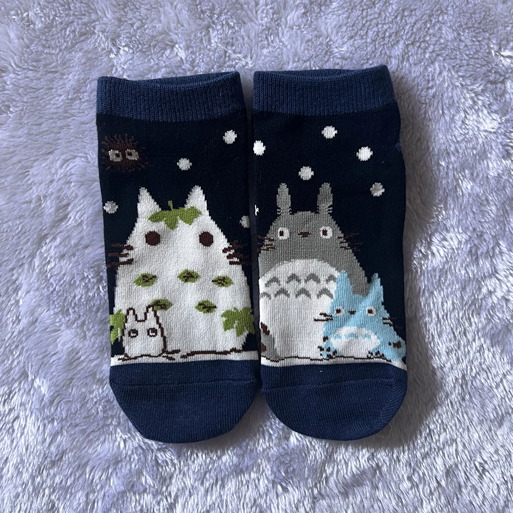 Women Cute Cat Anime Socks Funny Jiji Novelty Casual Crew Socks Cartoon Howl Calcifer Short Sock Lovers Xmas Birthday Gifts