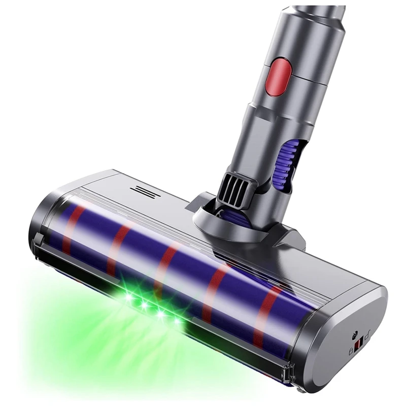 

Vacuum Cleaner Head For Dyson V7 V8 V10 V11 V15 Soft Roller Brush For Hard Floors With LED Green Lights Replacement Accessories