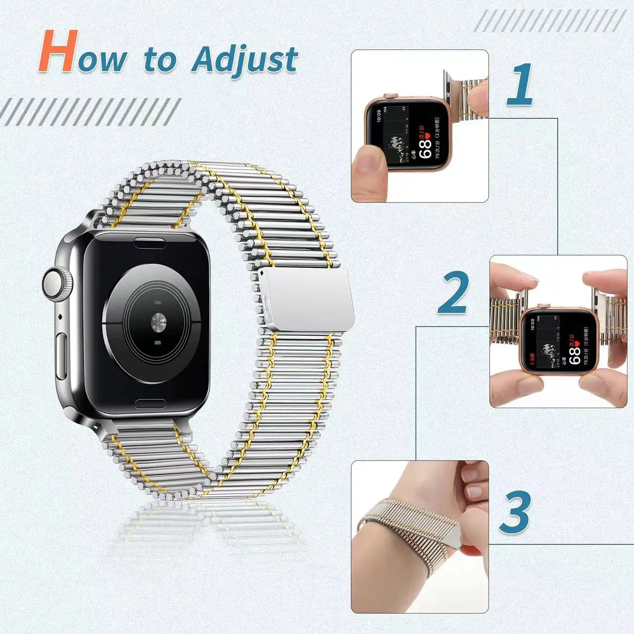 Metal Magnetic Loop Strap For Apple Watch Band ultra 45mm 41mm Link Bracelet Belt iWatch Series 8 7 6 5 4 SE 49mm 44mm 42mm 40mm