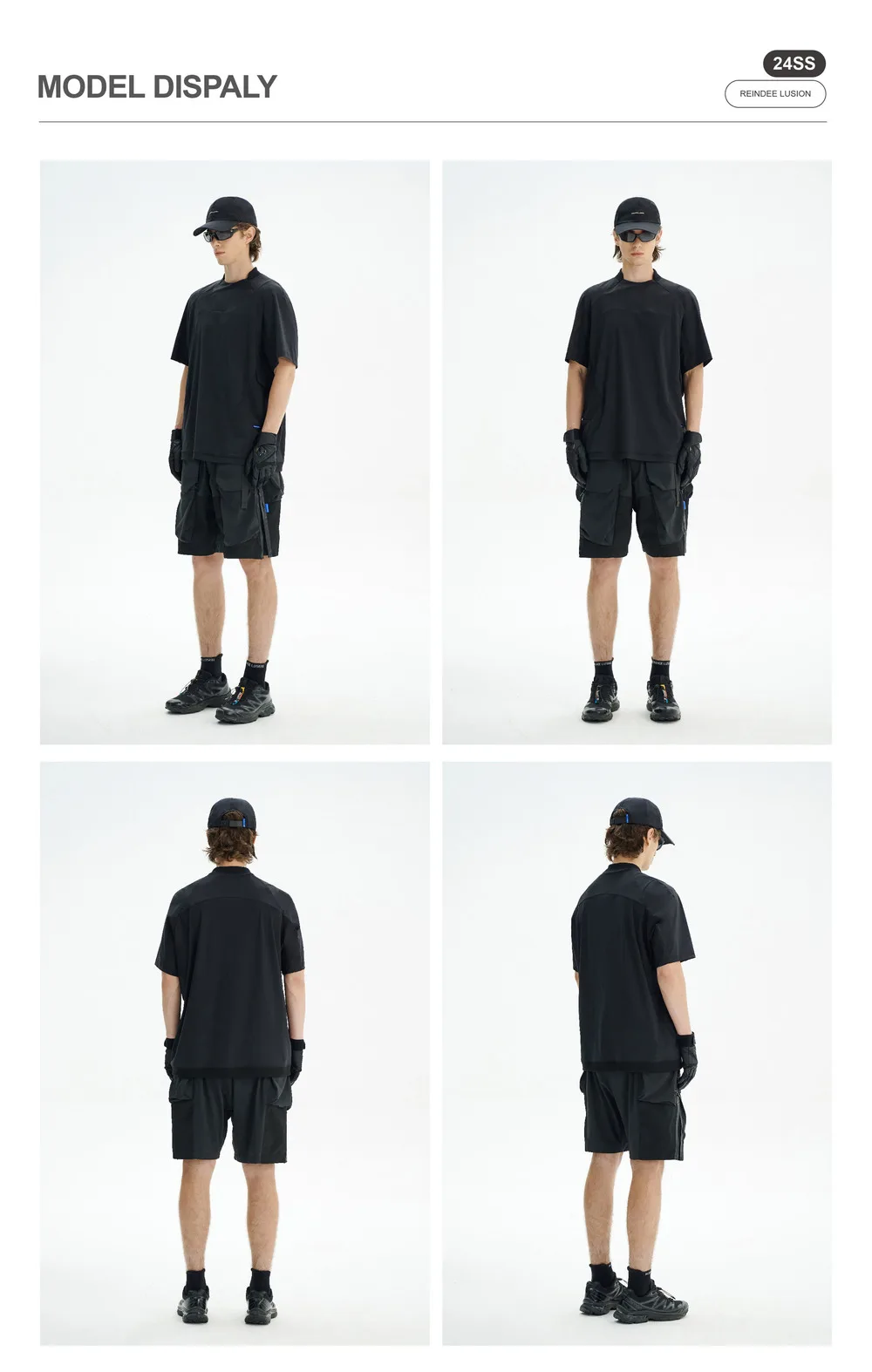 Reindee Lusion 24ss Quick drying ice feel material t-shirt side pockets elastic uv proterction fabric techwear gorpcore