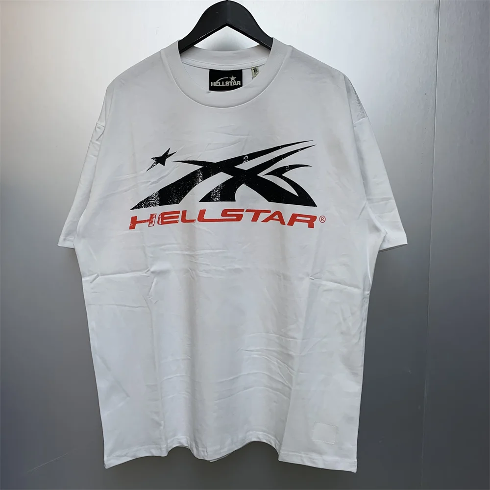

Hellstar High Street Trendy Brand High Quality 100% Cotton Loose Round Neck Short Sleeve T-Shirt