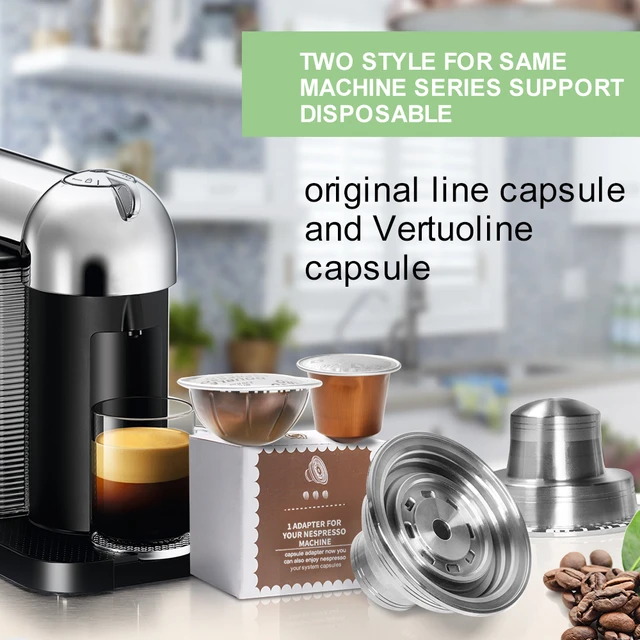 Solo per l'uso con Nespresso Vertuo Next Vertuoline Capsule riutilizzabili  in acciaio inossidabile filtro per caffè ricaricabile con Pod originale -  AliExpress