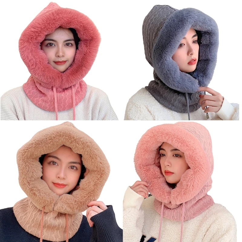 

Женская зимняя хеджирующая шапка Bib Plush All-in-one Cap 11,41 "Женская зимняя шапка