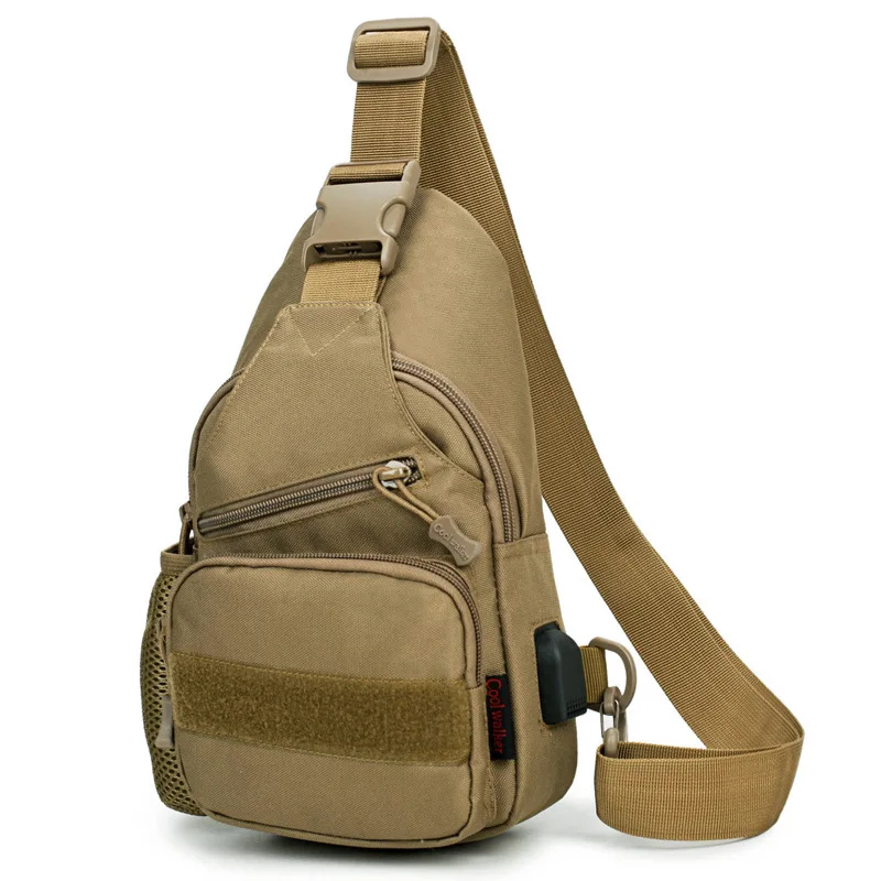 Tactical Sling Bag Military Assault Camouflage USB Shoulder Bag Hunting Outdoor Sports Utility Camping Hiking Backpack