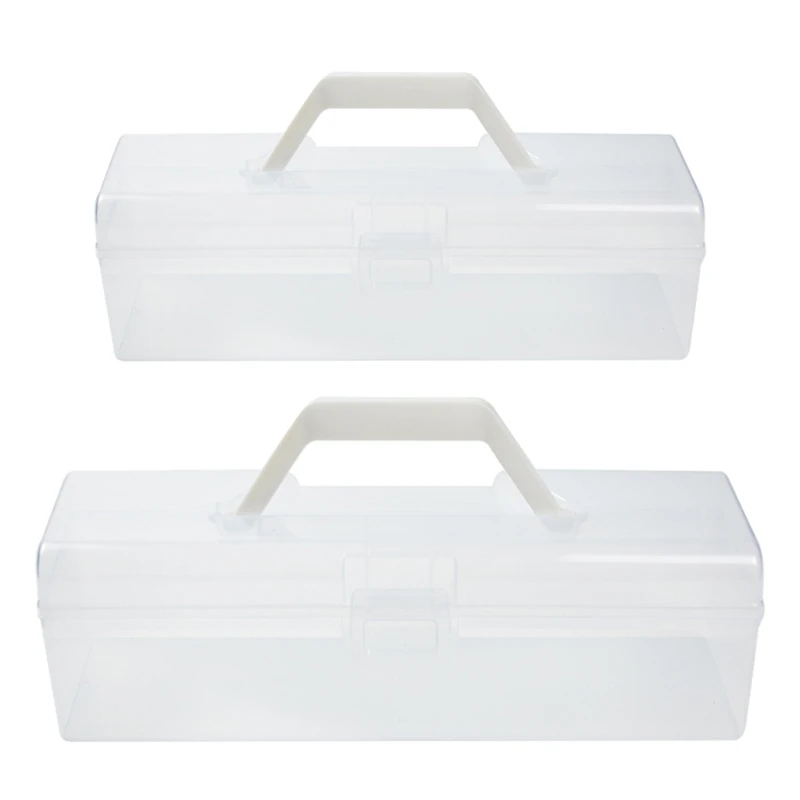 

Portable Storage Bin for Tools and Craft Supplies Large Clear Container for Organization, Microwave and Dishwasher Safe