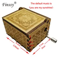 VIP Custom Printing Music Box Wooden Wind Up Photo Text Music Box Leave Message 2