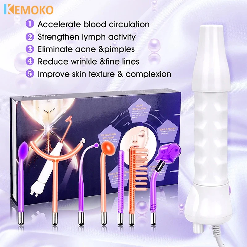 7 In 1 Portable High Frequency Beauty Device Spot Remover Spa 4in1 High  Facial  Skin Care Skindion Device Facial Therapy Wand