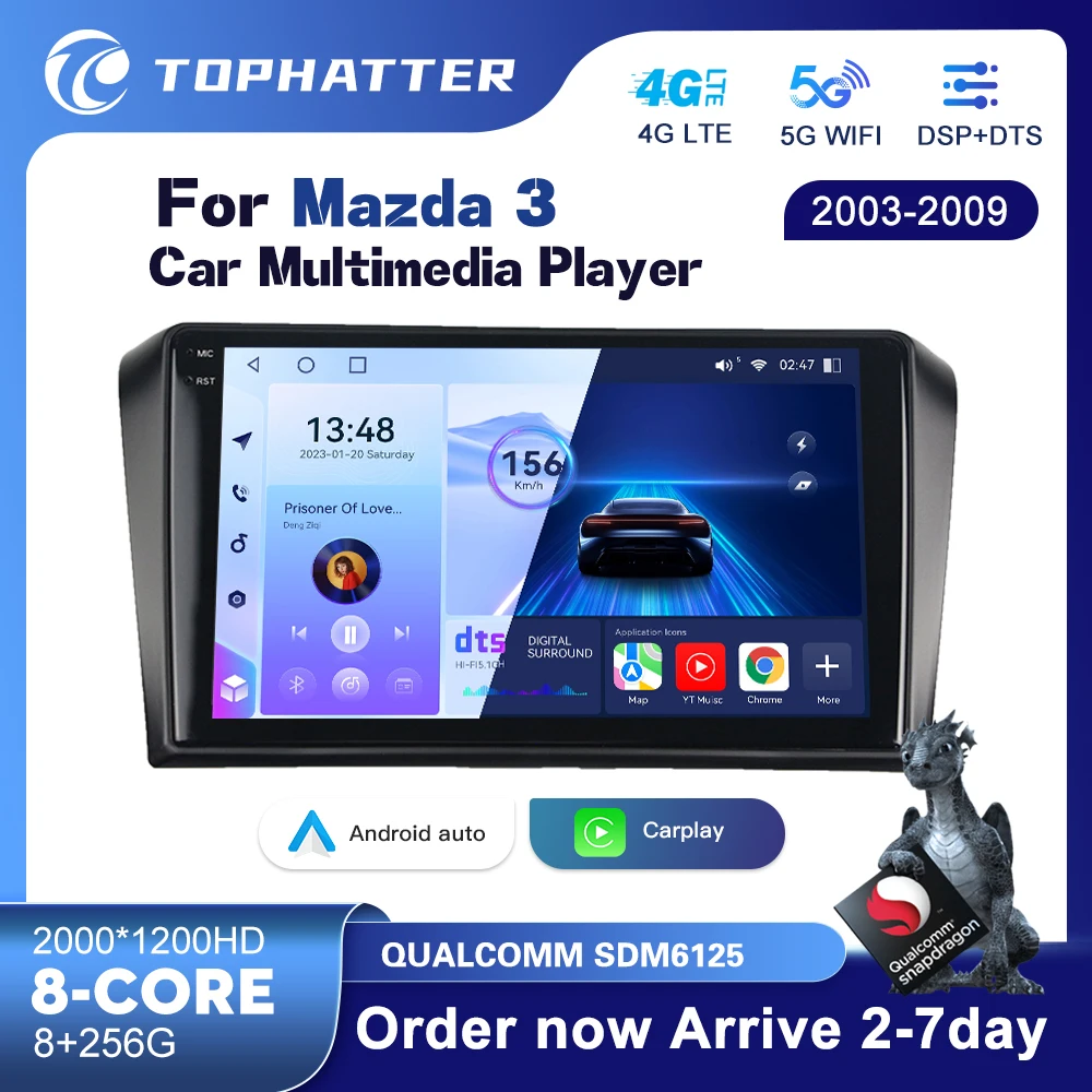 

Android 13 Car Radio For Mazda 3 2003-2009 Multimedia Video Player Navigation GPS 4G 2 DinCarplay Auto Stereo Head Unit