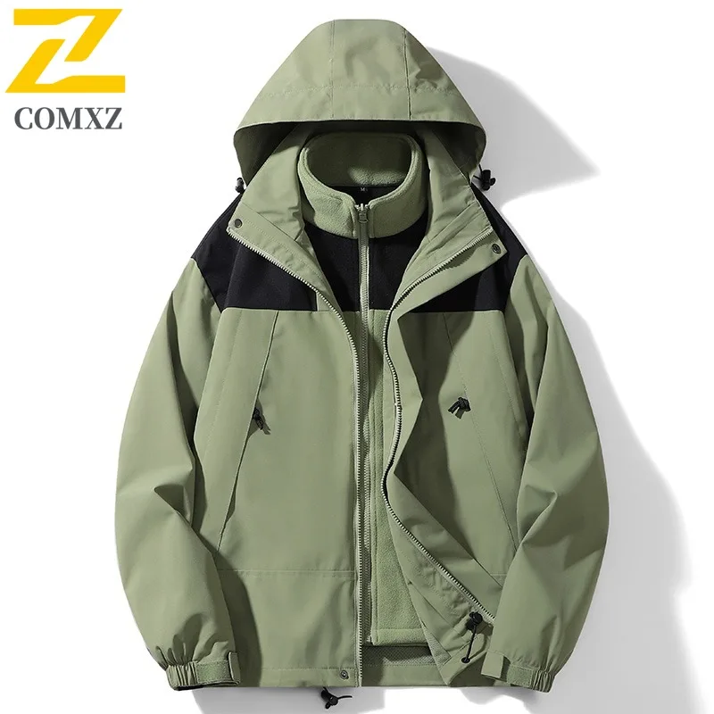 COMXZ Men Winter Motorcycle Jacket Premium Casual Outdoor Adventure Thick Warm Parka High End Hooded Design Cozy Jackets