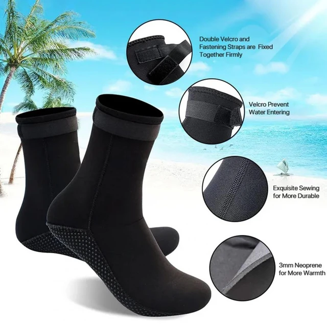 Calcetines de neopreno de 3mm para adultos, botas de agua antideslizantes  para playa, traje de neopreno, zapatos de buceo, surf - AliExpress