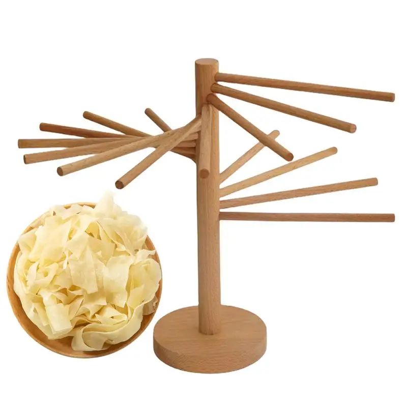 

Wood Pasta Rack Beech Wood Pasta Dry Rack Noodle Hanger Wooden Pasta Drying Rack With 16 Removable Arms Multifunctional Stand Dr