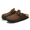 Classic Closed Toe Mule Slippers for Men with Cork Birken Stock Shoes Boston Clogs Cork Slides Mens Suede Beach Slippers Man 2