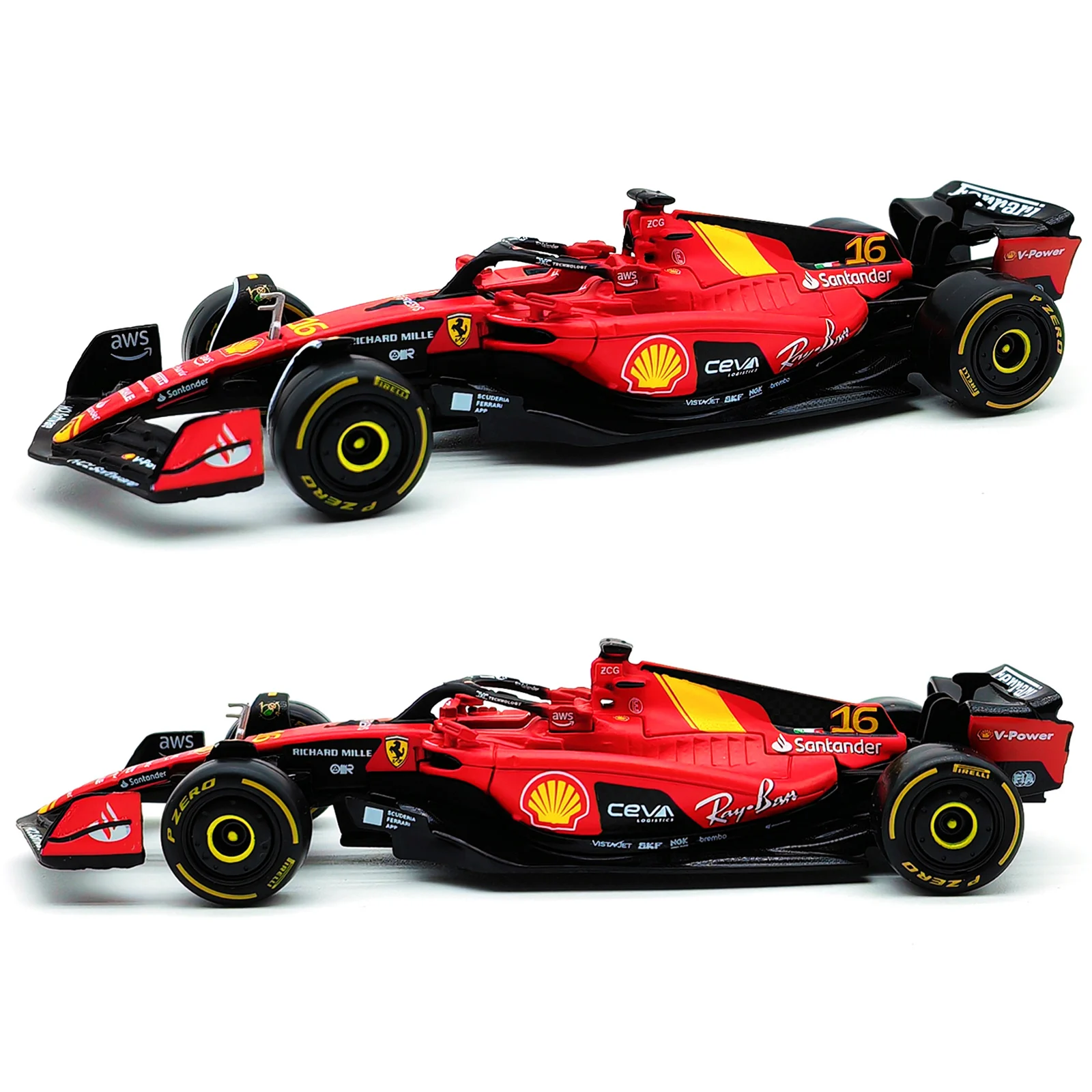Bburago 1:43 2023 Ferrari SF23 Monza #16 #55 F1 Racing Formula Car Static Simulation Diecast Alloy Model Car 4
