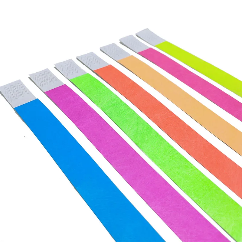 3/4 Inch Solid Tyvek Wristbands Non-Customizable for Festival Event Identification 50pcs