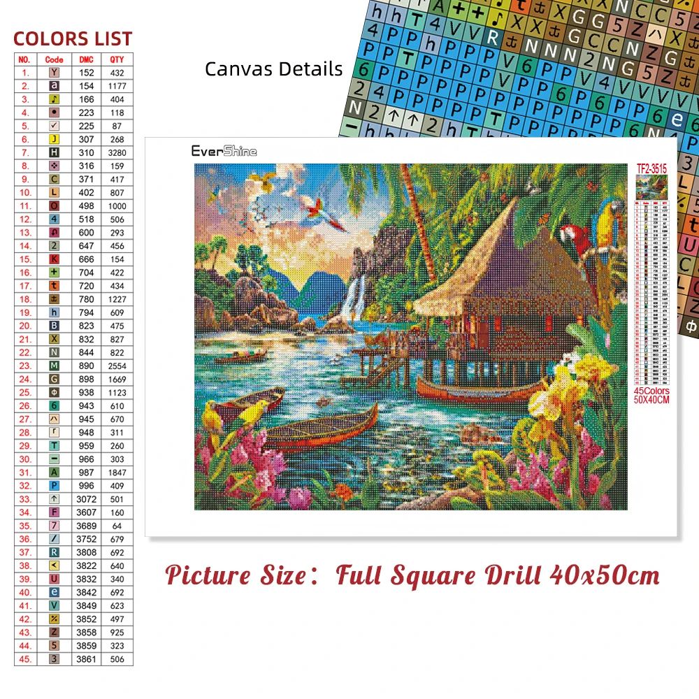 Evershine 5D Diamond Mosaic Seaside Garden Scenery Diamond Painting Lake Full Square Round Drill Cross Stitch Crafts diamond painting diamond art painting kit diamond painting set