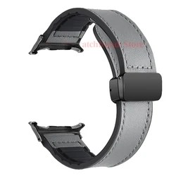 Magnetic Leather Silicone Bracelet Strap - Elegant and Gap - Free Watchband Design - Galaxy 8Classic 46mm (B - Grey)